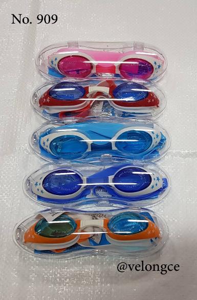 แว่นว่ายน้ำเด็ก สกรีนลายดาว ซิลิโคนนิ่ม น่ารักสดใส มี 5 สี ฟ้า น้ำเงิน แดง ส้มและชมพู