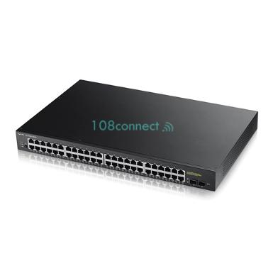 ZyXEL GS1900-48HP 48-port GbE L2 PoE Smart Managed Switch + 2 SFP slots, 170 Watt (Max 24 ports)
