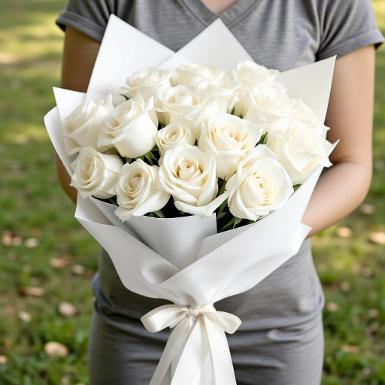 ช่อดอกกุหลาบสีขาว VD 992ุ9